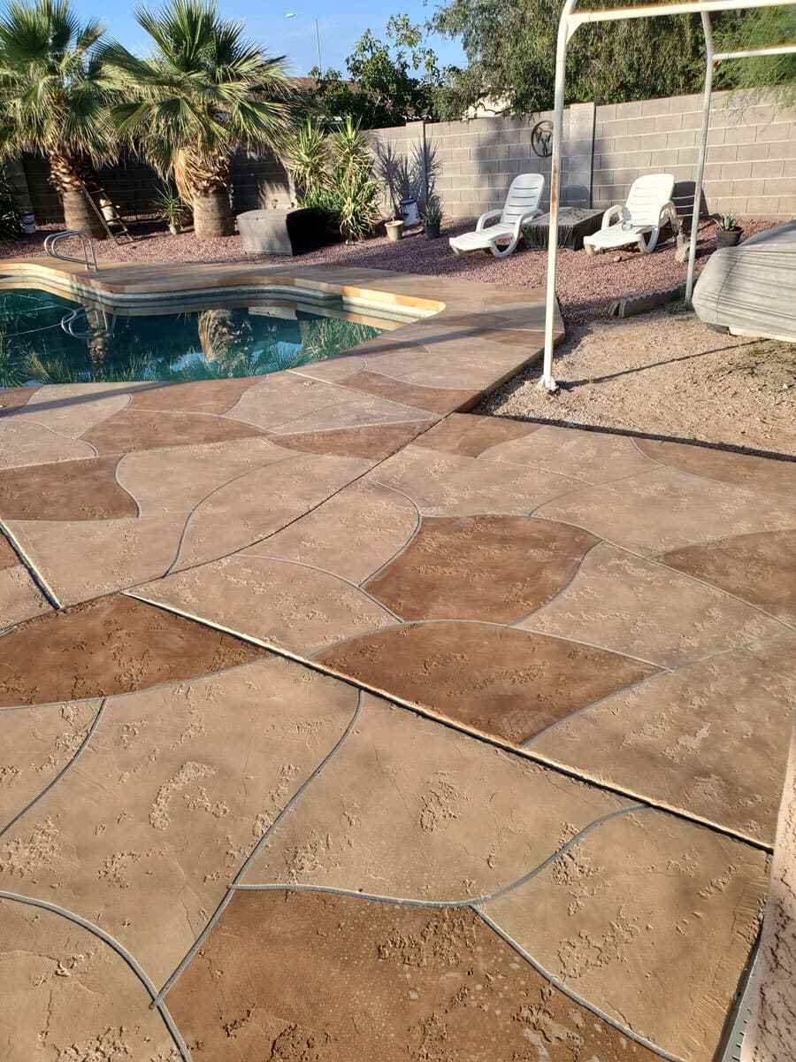 Completed pool deck resurfacing