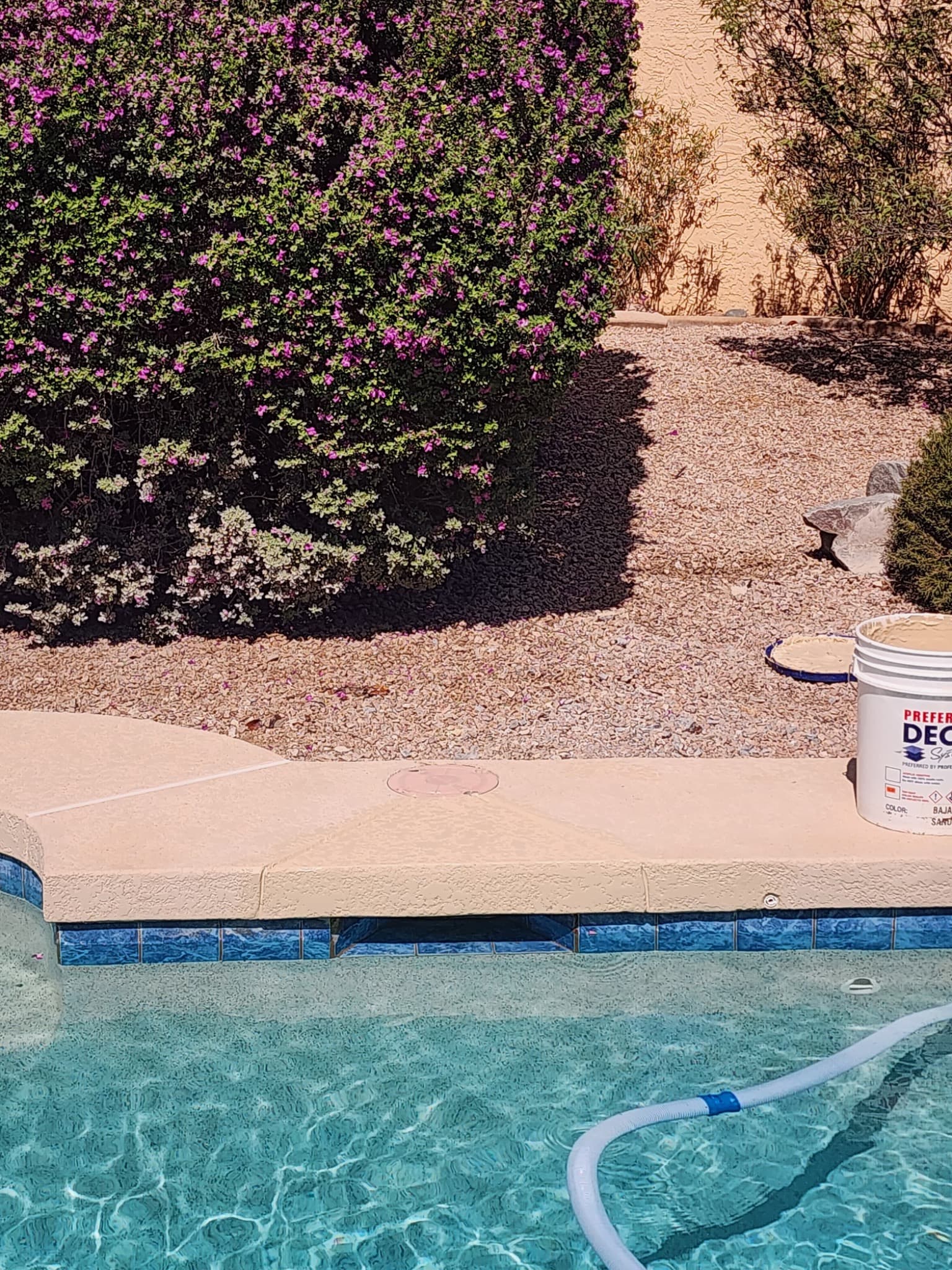 Completed pool skimmer replacement and concrete deck restoration by Altra Cool Deck in Arizona